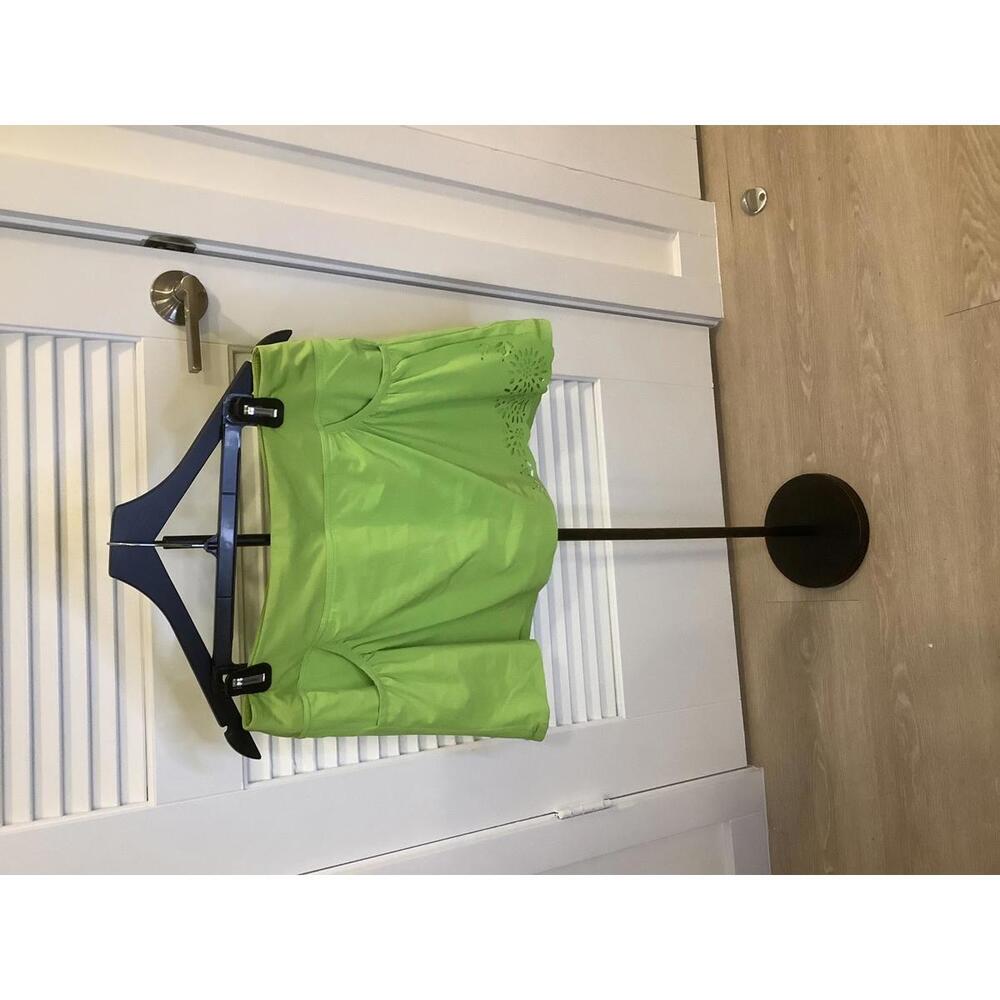 Athleta Lime Green Tennis Skort Pockets Turquoise Shorts M Athleisure Workout